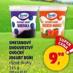 Penny Market SMETANOVÝ DVOUVRSTVÝ OVOCNÝ JOGURT BONI různé druhy, 145 g nabídka