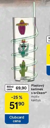 Tesco Plastový kelímek s brčkem, motiv kaktus nabídka