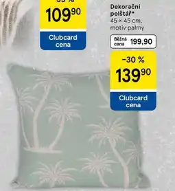 Tesco Dekorační polštář 45 x 45 cm. motiv palmy nabídka