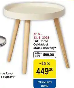 Tesco F&F Home Odkládací stolek dřevěný nabídka