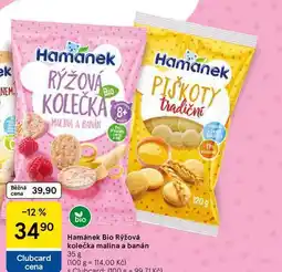 Tesco Hamánek Bio Rýžová kolečka malina a banán, 35 g nabídka