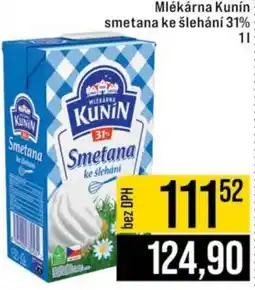 Jip Mlékárna kunín smetana ke šlehání 31% nabídka