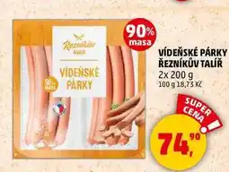 Penny Market VÍDEŇSKÉ PÁRKY ŘEZNÍKŮV TALÍŘ, 2x 200 g nabídka