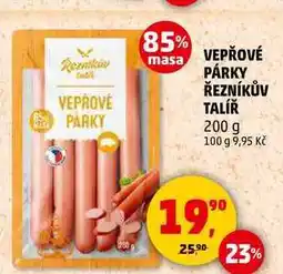 Penny Market VEPŘOVÉ PÁRKY ŘEZNÍKŮV TALÍŘ, 200 g nabídka
