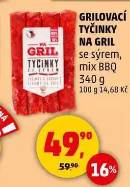 Penny Market GRILOVACÍ TYČINKY NA GRIL se sýrem, mix BBQ, 340 g nabídka