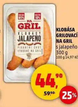 Penny Market KLOBÁSA GRILOVACÍ NA GRIL s jalapeňo, 300 g nabídka
