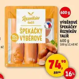 Penny Market VÝBĚROVÉ ŠPEKÁČKY ŘEZNÍKŮV TALÍŘ, 600 g nabídka