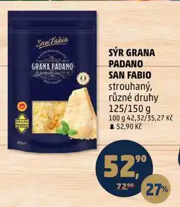 Penny Market SÝR GRANA PADANO SAN FABIO strouhaný, různé druhy, 125/150 g nabídka