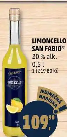 Penny Market LIMONCELLO SAN FABIO 20% alk., 0,5 l nabídka