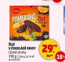 Penny Market ŽELÉ V ČOKOLÁDĚ ENJOY různé druhy, 190 g nabídka