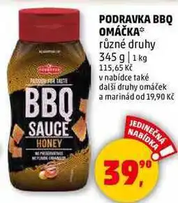 Penny Market PODRAVKA BBQ OMÁČKA různé druhy, 345 g nabídka