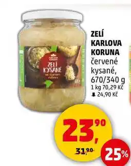 Penny Market ZELÍ KARLOVA KORUNA červené kysané, 670/340 g nabídka