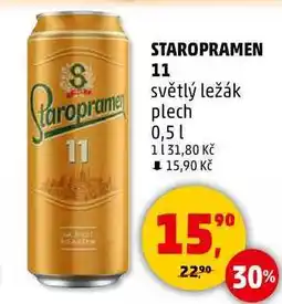 Penny Market STAROPRAMEN 11 světlý ležák plech, 0,5 l nabídka
