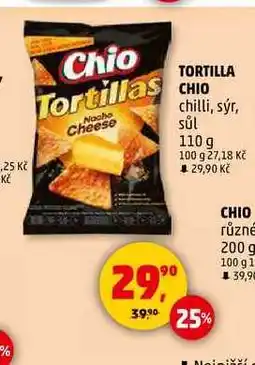 Penny Market TORTILLA CHIO chilli, sýr, sůl, 110 g nabídka