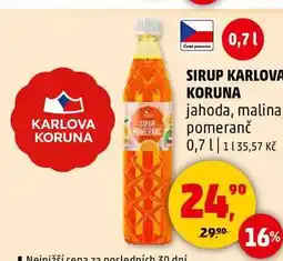 Penny Market SIRUP KARLOVA KORUNA jahoda, 0,7 l nabídka