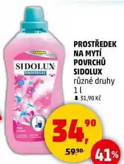 Penny Market PROSTŘEDEK NA MYTÍ POVRCHŮ SIDOLUX různé druhy, 1 l nabídka