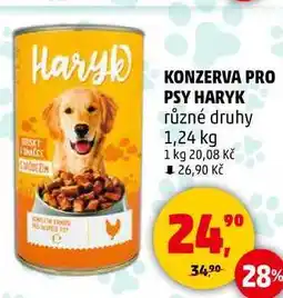 Penny Market KONZERVA PRO PSY HARYK různé druhy, 1,24 kg nabídka