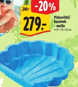 Albert Pískoviště/ bazének - mušle nabídka