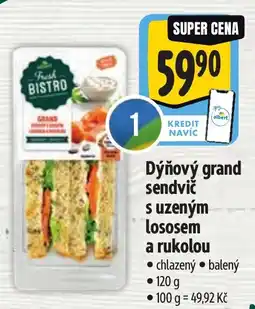 Albert Dýňový grand sendvič s uzeným lososem a rukolou nabídka