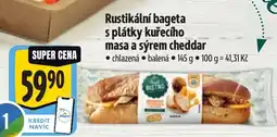 Albert Rustikální bageta s plátky kuřecího masa a sýrem cheddar nabídka