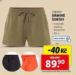 Lidl ESMARA DÁMSKÉ ŠORTKY nabídka