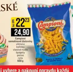 Jip Campioni semolinové těstoviny nabídka
