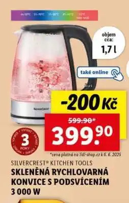 Lidl SILVERCREST KITCHEN TOOLS SKLENĚNÁ RYCHLOVARNÁ KONVICE S PODSVÍCENÍM 3 000 W nabídka