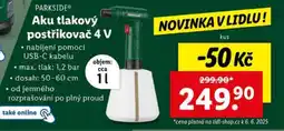 Lidl Parkside Aku tlakový postřikovač 4 V nabídka