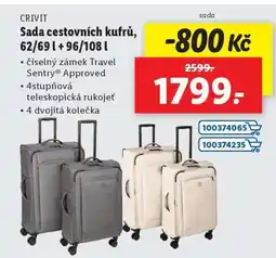 Lidl CRIVIT Sada cestovních kufrů, 62/69 l + 96/108 l nabídka