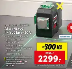 Lidl PARKSIDE PERFORMANCE Aku křížový liniový laser 20 V nabídka