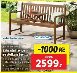 Lidl LIVARNO HOME Zahradní lavice se stolkem Sevilla nabídka
