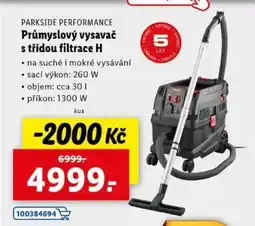 Lidl PARKSIDE PERFORMANCE Průmyslový vysavač s třídou filtrace H nabídka
