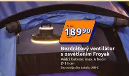 Action Bezdrátový ventilátor s osvětlením Froyak nabídka