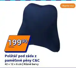Action Polštář pod záda z paměťové pěny C&C nabídka