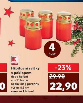 Kaufland Hřbitovní svíčky s poklopem nabídka
