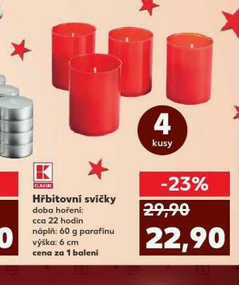 Kaufland Hřbitovní svíčky nabídka