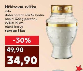 Kaufland Hřbitovní svíčka nabídka