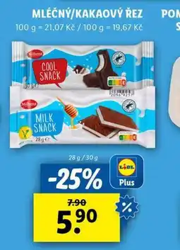 Lidl Mléčný / kakaový řez nabídka