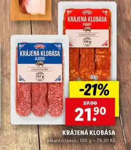 Lidl Krájená klobása nabídka