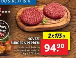 Lidl Hovězí burger s pepřem nabídka
