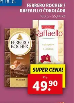 Lidl Ferrero rocher / raffaello čokoláda nabídka