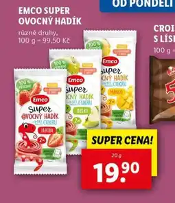 Lidl Emco super ovocný hadík nabídka