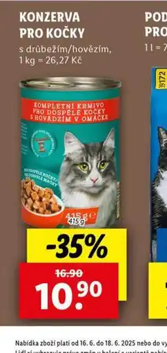 Lidl Konzerva pro kočky nabídka