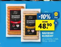 Lidl Bavorské klobásky nabídka