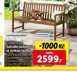 Lidl Zahradní lavice se stolkem sevilla nabídka