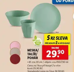 Lidl Miska / talíř / pohár nabídka