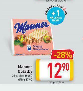 Billa Manner oplatky nabídka