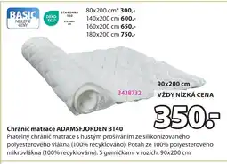 JYSK Chránič matrace ADAMSFJORDEN BT40 nabídka