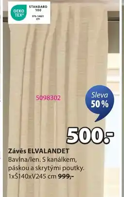 JYSK Závěs ELVALANDET nabídka