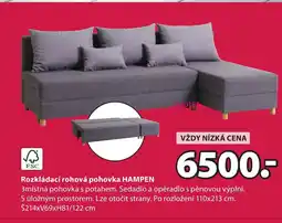 JYSK Rozkládací rohová pohovka HAMPEN nabídka
